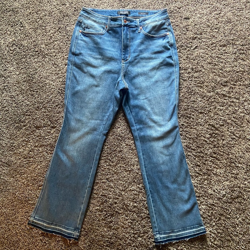 Judy Blue Skim boot jeans slim boot raw hem